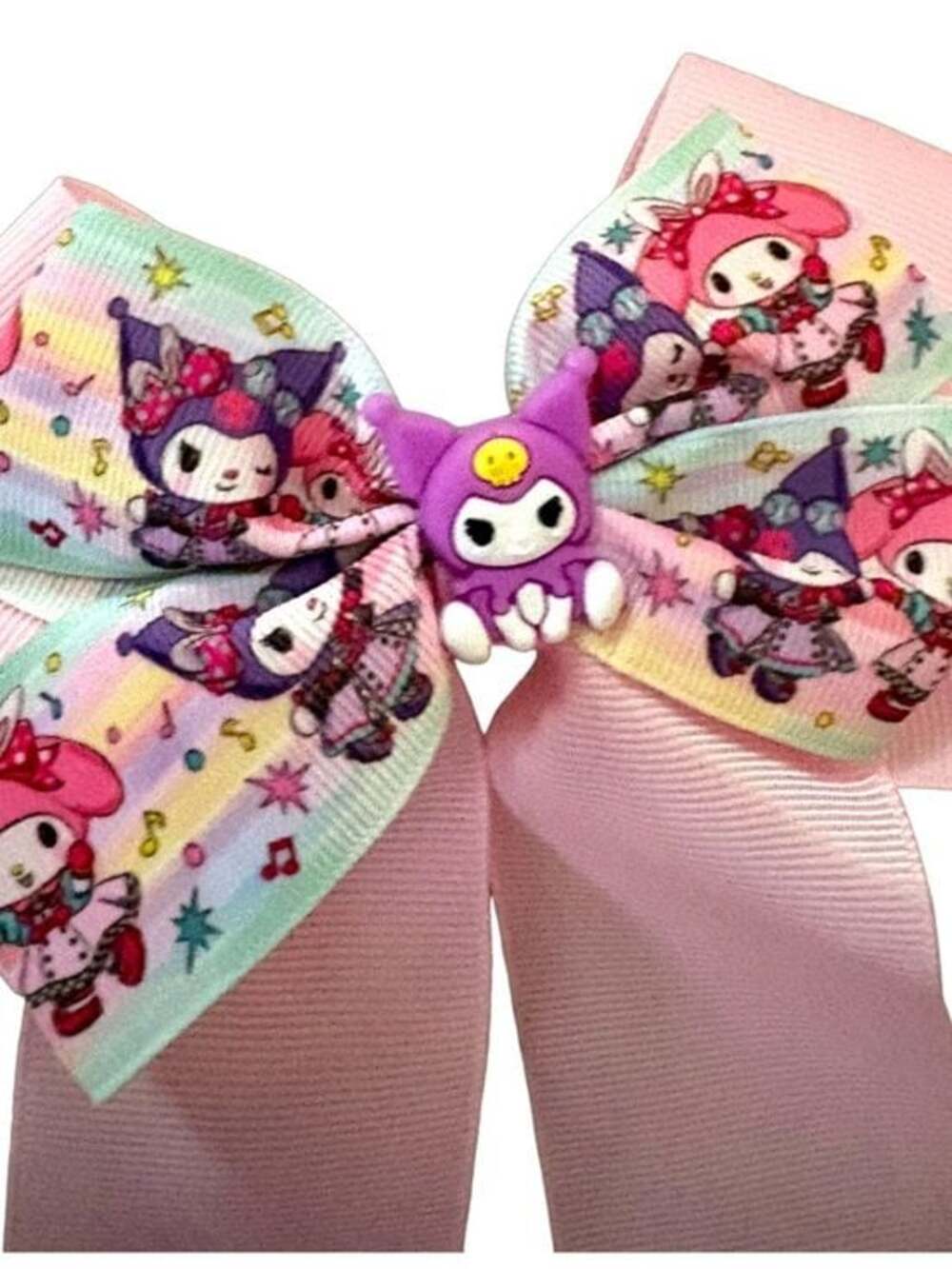 Sanrio Kuromi My Melody Hair Bow Clip Pink Ribbon Girls Accessory - Picture 3 of 3